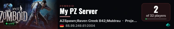 My PZ Server live status badge