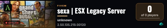 sexa | ESX Legacy Server live status badge