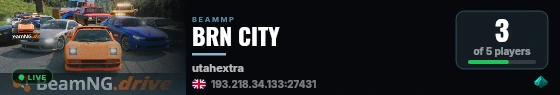 BRN CITY live status badge