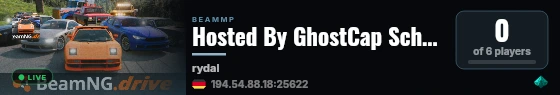 Hosted By GhostCap Schaap live status badge