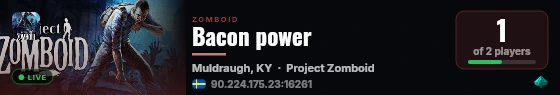 Bacon power live status badge
