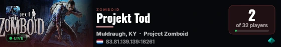 Projekt Tod live status badge