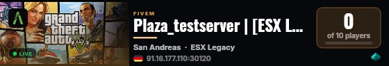 Plaza_testserver | [ESX Legacy] live status badge