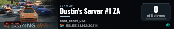 Dustin's Server #1 ZA live status badge
