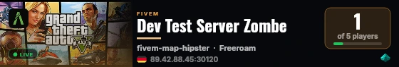 Dev Test Server Zombe live status badge