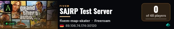 SAJRP Test Server live status badge
