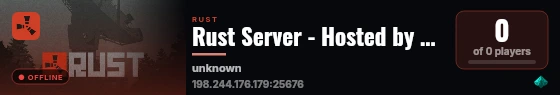 Rust Server - Hosted by Wyvern Portals live status badge