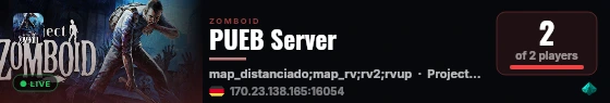 PUEB Server live status badge