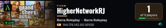 HigherNetworkRJ live status badge