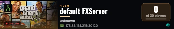 default FXServer live status badge