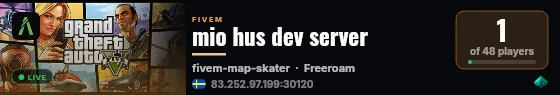 mio hus dev server live status badge