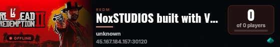 NoxSTUDIOS built with VORPCore! live status badge