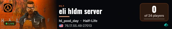 eli hldm server live status badge