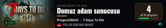 Domuz adam sunucusu live status badge