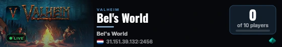 Bel's World live status badge