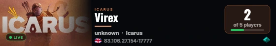 Virex live status badge
