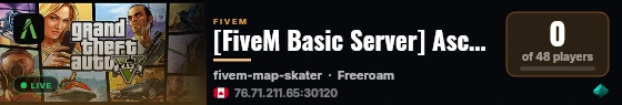 [FiveM Basic Server] Ascension RP live status badge