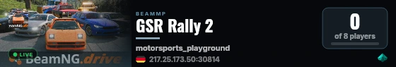 GSR Rally 2 live status badge