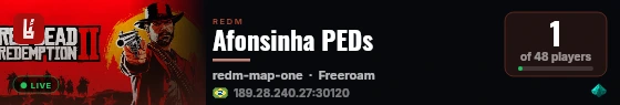 Afonsinha PEDs live status badge