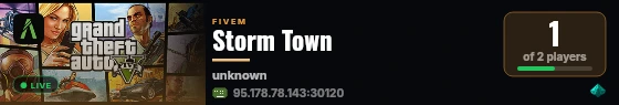Storm Town live status badge