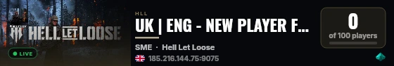 UK | ENG - NEW PLAYER FRIENDLY - WARFARE live status badge