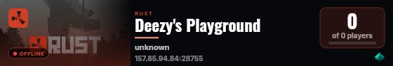 Deezy's Playground live status badge