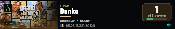 Dunko live status badge