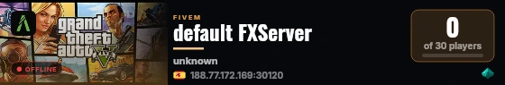 default FXServer live status badge