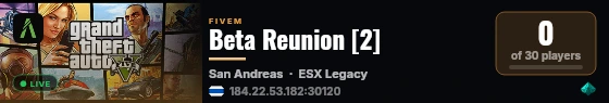 Beta Reunion [2] live status badge
