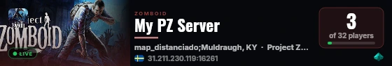 My PZ Server live status badge