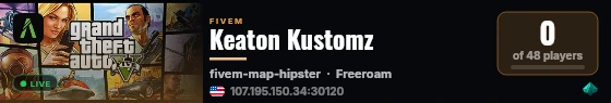 Keaton Kustomz live status badge