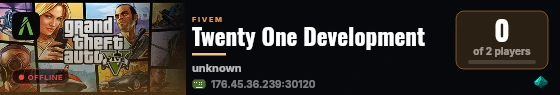Twenty One Development live status badge