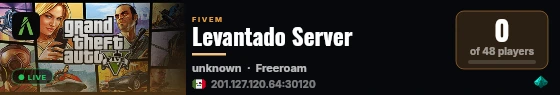 Levantado Server live status badge