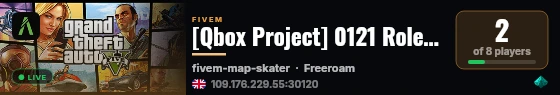 [Qbox Project] 0121 Roleplay live status badge
