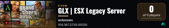GLX | ESX Legacy Server live status badge