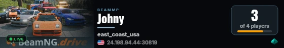 Johny live status badge