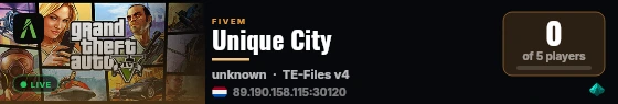 Unique City live status badge