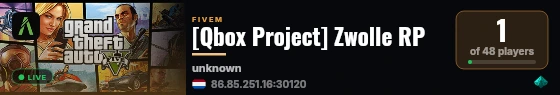 [Qbox Project] Zwolle RP live status badge