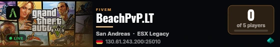 BeachPvP.LT live status badge