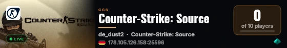 Counter-Strike: Source live status badge
