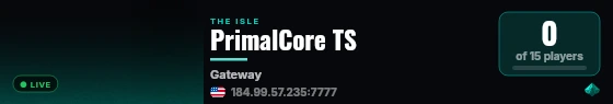 PrimalCore TS live status badge