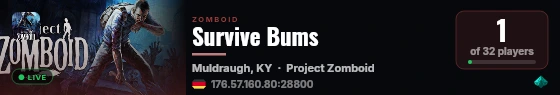 Survive Bums live status badge