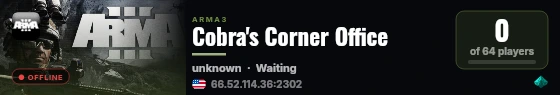 Cobra's Corner Office live status badge