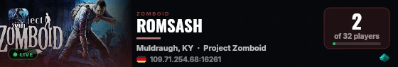 ROMSASH live status badge