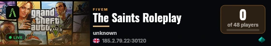 The Saints Roleplay live status badge