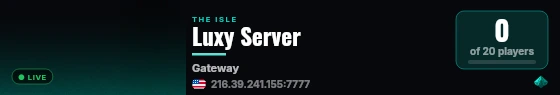 Luxy Server live status badge