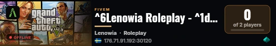 ^6Lenowia Roleplay - ^1discord.gg/lenowia live status badge