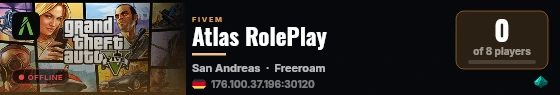 Atlas RolePlay live status badge