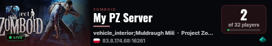 My PZ Server live status badge
