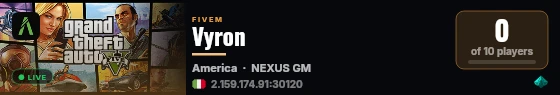 Vyron live status badge